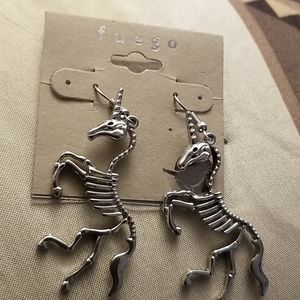Unicorn Skeleton Earrings
